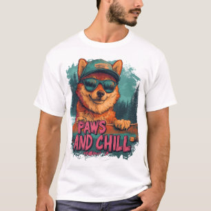 Verspielter Shiba Inu Skateboarding - Paws and Chi T-Shirt