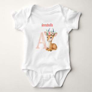 Verspielter süßer Watercolor-Letter-A-Kinderzimmer Baby Strampler