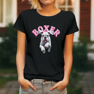 Verspielter weißer Boxerhund T-Shirt