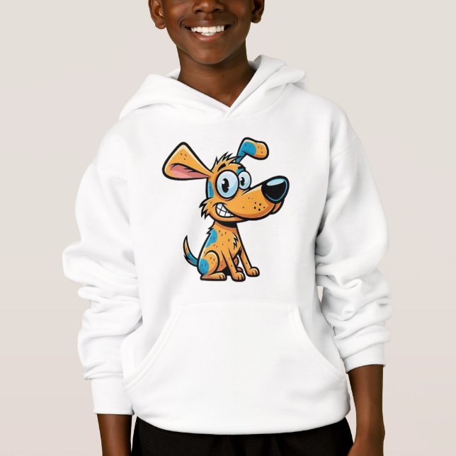 Verspielter Welpen-Kinderpullover mit Kapuze Hoodie (Vorderseite)