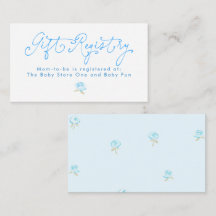 Verspieltes blaues Blumen-Geschenkregister Minimal