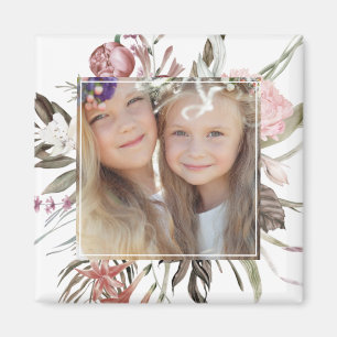 Verspieltes Blumenstrauß-Foto Magnet