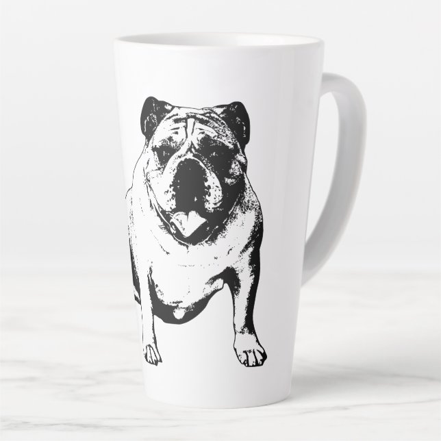 Verspieltes Bulldogge-Design Milchtasse (Rechte Ecke)