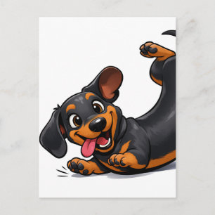 Verspieltes Dachshund-Welpe Postkarte
