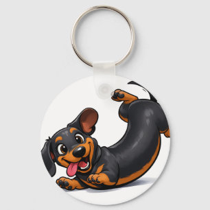 Verspieltes Dachshund-Welpe Schlüsselanhänger