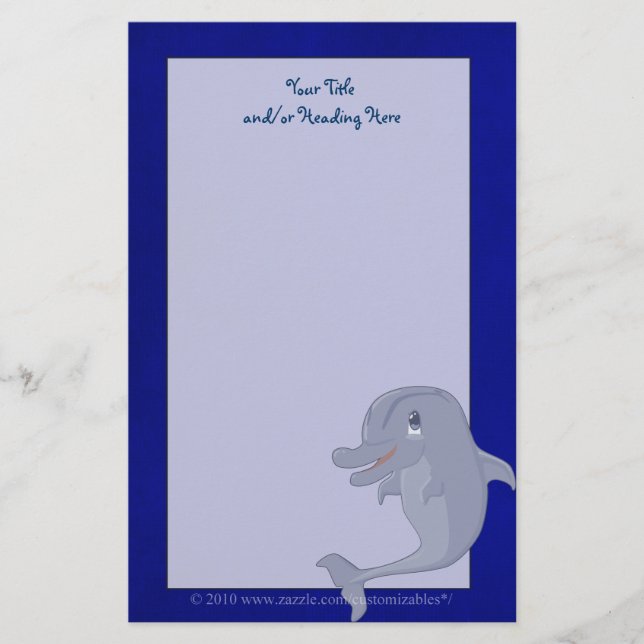 Verspieltes Dolphin Stationery Briefpapier (Vorderseite)