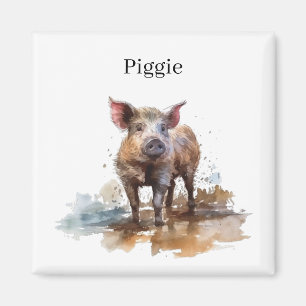 Verspieltes Ferkel, individuell Magnet