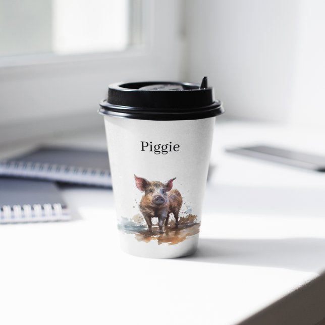 Verspieltes Ferkel, individuell Pappbecher (Von Creator hochgeladen)