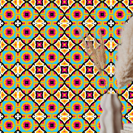 Verspieltes fett gefärbtes geometrisches Muster Tapete