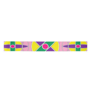 Verspieltes geometrisches Quermuster Satinband
