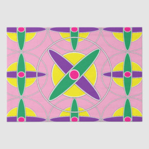 Verspieltes geometrisches Quermuster Seidenpapier
