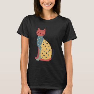 Verspieltes gepunktetes Katzendesign für künstleri T-Shirt