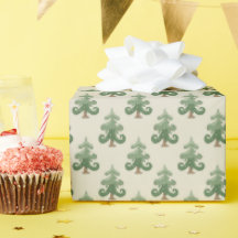 Verspieltes, geschwungenes Weihnachtsbaum-Muster