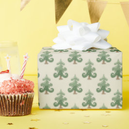 Verspieltes, geschwungenes Weihnachtsbaum-Muster Geschenkpapier