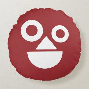 Verspieltes Gesicht minimal lustig Rundes Kissen