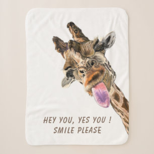 Verspieltes Giraffe Tongue Out Sherpa Blanket - Lä Sherpadecke