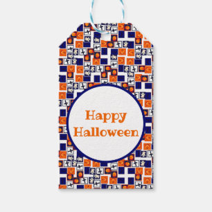 verspieltes Halloween-Muster Geschenkanhänger