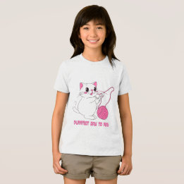 Verspieltes Kätzchen mit Garnball Tri-Blend Shirt