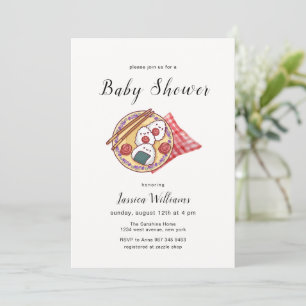 Verspieltes Kawaii Japanisches Onigiri Baby Shower Einladung