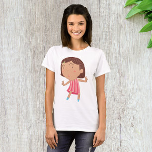 Verspieltes kleines Mädchen im rosa gestreiften Kl T-Shirt
