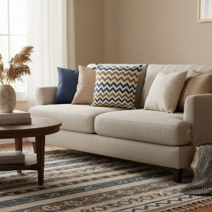 Verspieltes, modernes, geometrisches Chevron-Wurfk Kissen