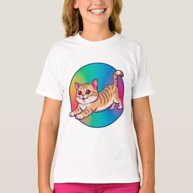 Verspieltes orange getigertes Kätzchen T-Shirt (Vorderseite)