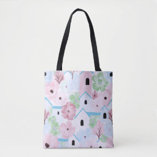 Verspieltes Pastell-Blumenmuster Tasche