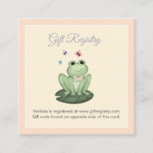 Verspieltes Rosa-Frosch-Baby-Mädchen-Shower-Regist
