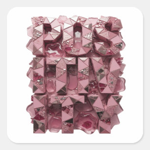 Verspieltes Rosa PINK GLAS JUWELEN Sticker Design