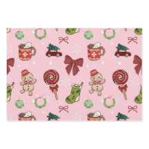 Verspieltes rosa Weihnachtspapier