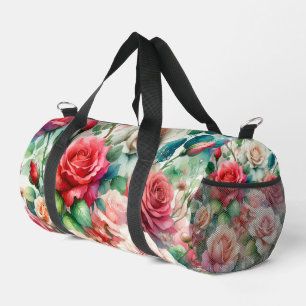 Verspieltes Rosenmuster Duffle Bag