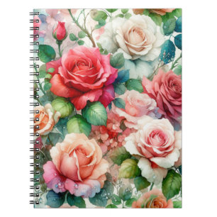 Verspieltes Rosenmuster Notizblock