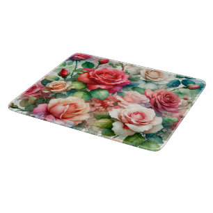 Verspieltes Rosenmuster Schneidebrett