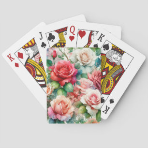 Verspieltes Rosenmuster Spielkarten