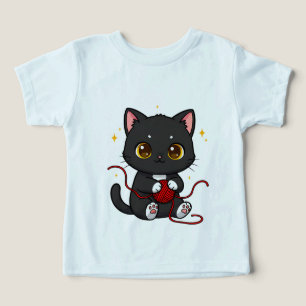 Verspieltes schwarzes Katzen-Chibi-Design