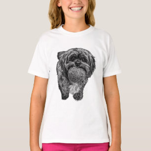 Verspieltes Shih Tzu Ball-Kunstwerk Hunde-T-Shir T-Shirt
