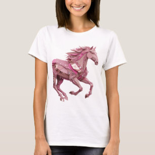 Verspieltes Silber PINK GLAMOUR PFERD Kühnes Desig T-Shirt