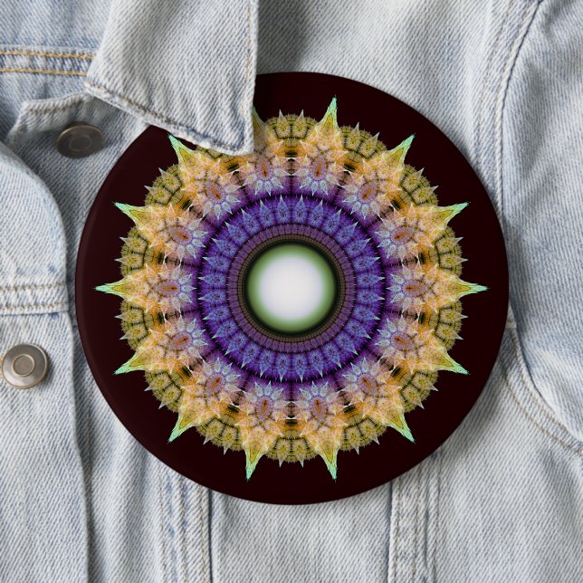 Verspieltes, strahlendes, farbenfrohes Muster Button (Beispiel)