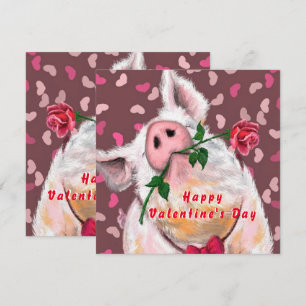 Verspieltes Valentinstag Card Gentleman Pig Karte