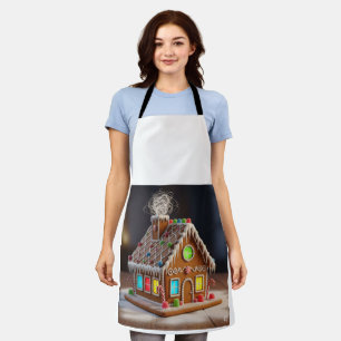 Verspieltes Weihnachts-Gingerbread-Haus Festlich Schürze
