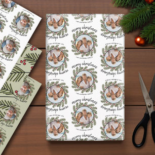 Verspieltes Weihnachtsfoto - Kalligrafie - Zweige Geschenkpapier Set