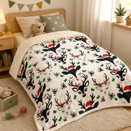 Verspieltes Weihnachtsrentier-Nursery & Kinderzimm Sherpadecke