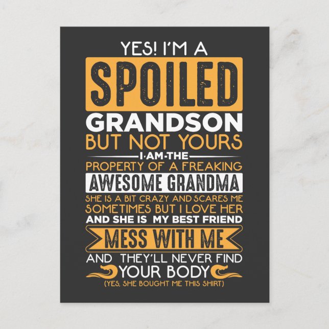 Verspottete Grandson Phantastisch Oma Grandchild Postkarte (Vorderseite)