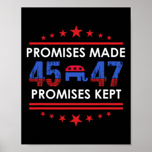 Versprechen Behalten Trump 45 47 Zeichen Poster