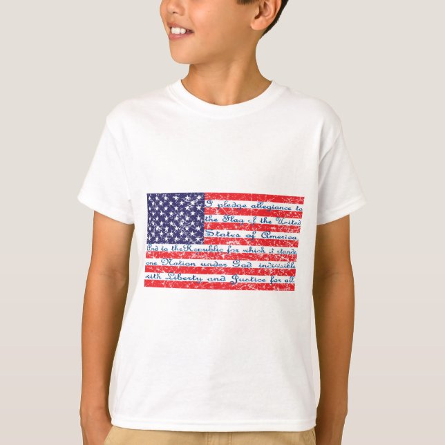 Versprechen der amerikanischen Flagge der Allianz T-Shirt (Vorderseite)