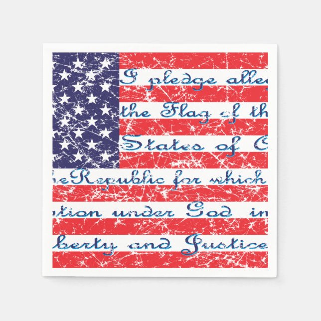 Versprechen der Flagge Allegiance USA Serviette (Vorderseite)