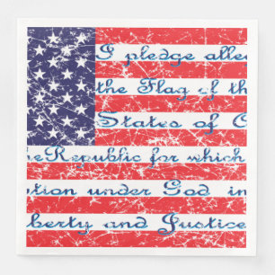 Versprechen der Flagge Allegiance USA Serviette