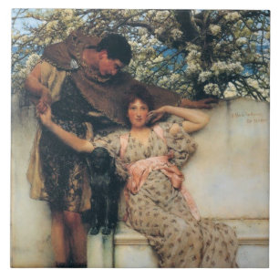 Versprechen des Frühlings (von Lawrence Alma-Tadem Fliese