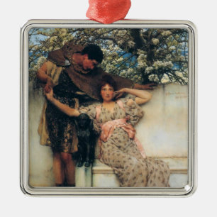Versprechen des Frühlings (von Lawrence Alma-Tadem Ornament Aus Metall