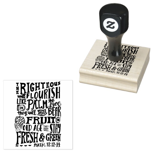 Versprechen für Ihre Bedürfnisse - Psalm 92:12-14 Gummistempel (Stempel)